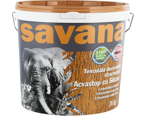 Tencuială decorativă structurată Savana Acvastop cu silicon, transparentă, 24 kg