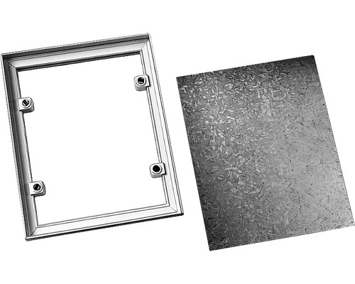 Ramă ușiță de vizitare albă din PVC cu ușită faianțabilă și închidere magnetică 30x30 cm
