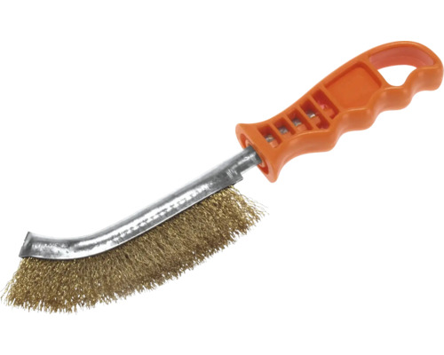 Perie de sârmă alămită Lessmann 260mm, multifuncțională, mâner din plastic Perie de sârmă cu mâner din plastic