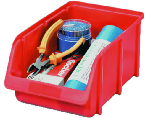 Cutie de depozitare roșie cu unelte și accesorii
