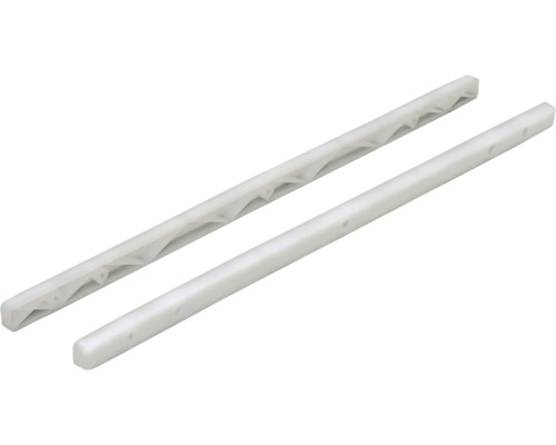 Glisiere simple tip șină Hettich 385x15,5x10 mm, plastic alb, 1 pereche