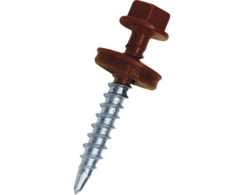 Șurub autoforant PRECIT teracotă 4,8x19 mm 50 bucăți Un singur șurub de foraj maro cu cap hexagonal