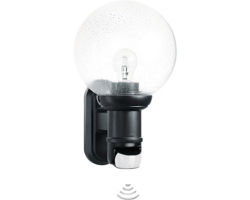 Aplică exterior Steinel L560S E27 max. 1x60W, senzor de mișcare, IP44, negru Lumină de perete pentru exterior cu senzor de mișcare și abajur sferic