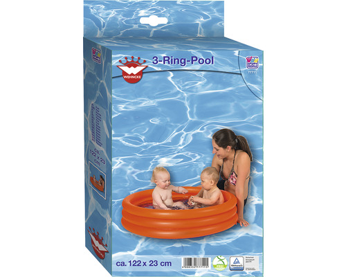 Ambalaj piscină pentru copii cu trei inele, aproximativ 122 x 23 cm