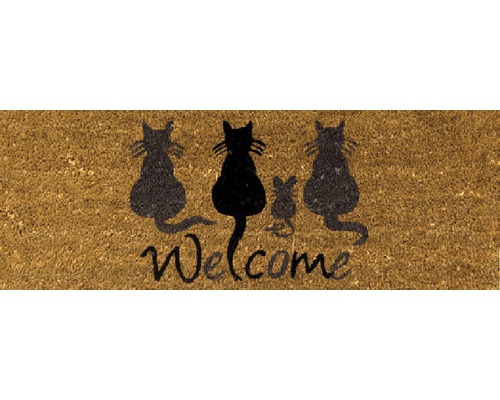 Covoraș intrare cocos Welcome Cats 26x75 cm