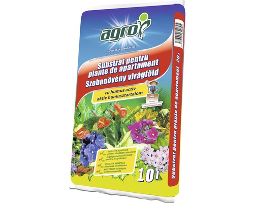 Pământ pentru plante de interior cu flori Agro 10 l