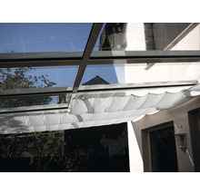 Copertină compatibilă cu sistemul de tensionare cu cablu, gri argintiu, 275x96 cm