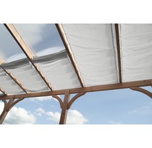 Copertină compatibilă cu sistemul de tensionare cu cablu, gri argintiu, 330x96 cm