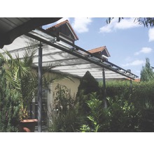 Copertină compatibilă cu sistemul de tensionare cu cablu, gri-argintie, 380x96 cm