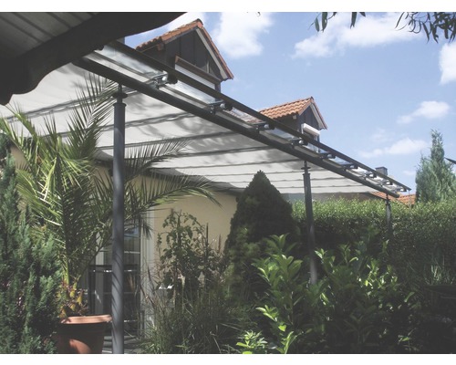Copertină compatibilă cu sistemul de tensionare cu cablu, gri-argintie, 380x96 cm Copertină compatibilă cu sistemul de tensionare cu cablu, gri-argintie, 380x96 cm