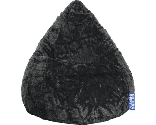 Fotoliu puf beanbag Sitting Point Fluffy XL negru 70x110 cm-0