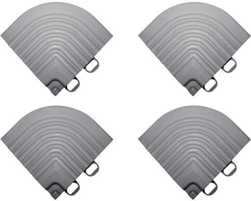 Element de colț pentru pavaj click 6,2x6,2 cm 4 bucăți, alb aluminiu