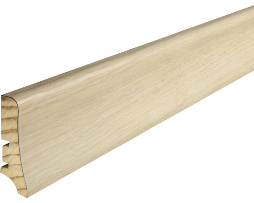 Plintă lemn rășinos stejar alb mat 2200x58x20 mm Plintă din lemn
