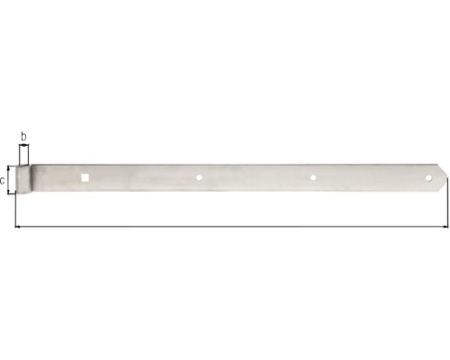 Balamală dreaptă cu găuri de fixare