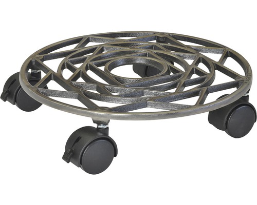 Suport ghiveci cu roți,fontă, WagnerSystem, Ø 29 cm, capacitate portantă 50 kg Suport pentru plante din metal cu role