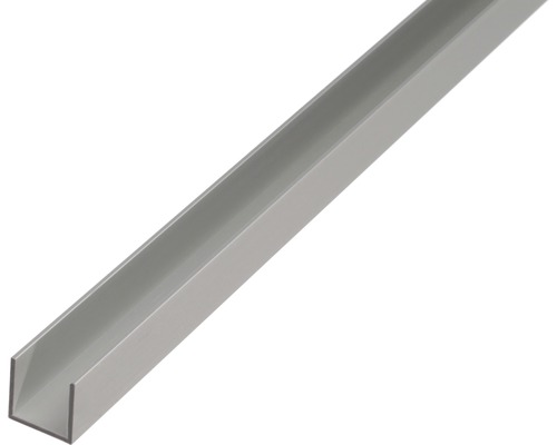 Profil aluminiu tip U Alberts 25x25x25x2 mm, lungime 2m, argintiu, eloxat