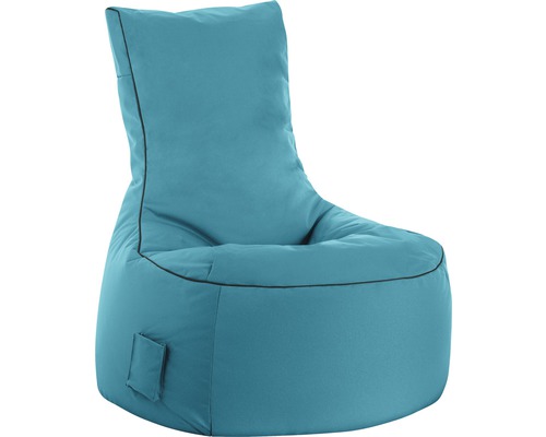 Fotoliu puf exterior/interior Swing Scuba XXL albastru petrol 95x65x90 cm Puf albastru cu spătar