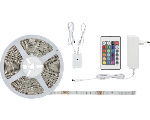 Bandă LED pe rolă cu sursă de alimentare și telecomandă