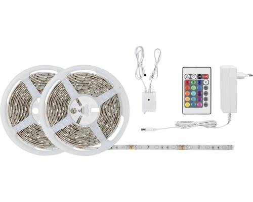 Set bandă LED cu două role, control, sursă de alimentare și cablu de conectare