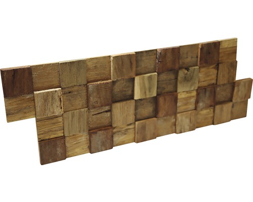 Panou de perete din pătrate de lemn