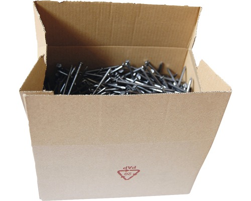 Cutie de carton deschisă cu cuie