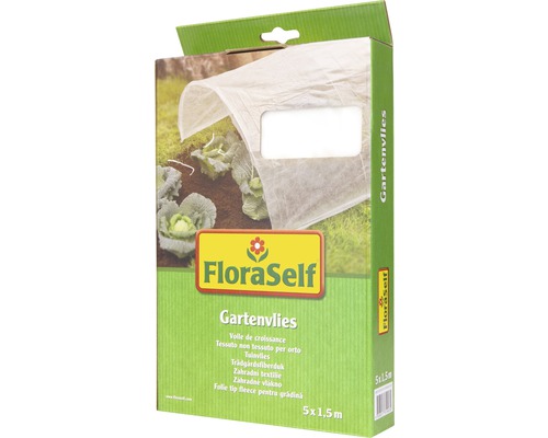 Folie geotextilă pentru grădină FloraSelf 5x1,5 m 17g/mp, albă