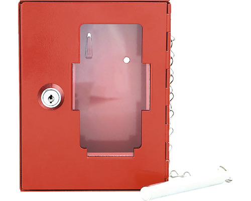 Casetă cheie de siguranţă NSK1 echipată cu ciocan, roşie, 150x120x32mm