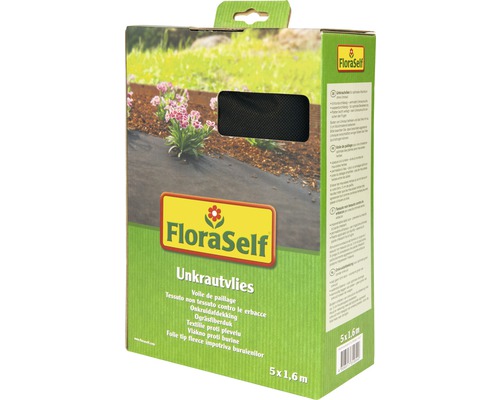 Folie geotextilă anti-buruieni FloraSelf 5x1,6 m 50g/mp, neagră Folie anti-buruieni FloraSelf, 5x1,6 metri, ambalată
