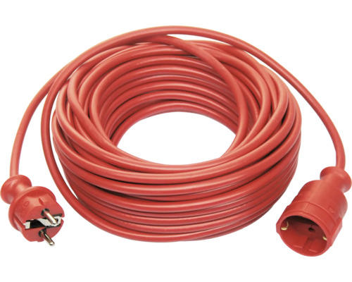 Prelungitor electric 30m 3600W roșu, cablu din PVC Cablu prelungitor cu ştecăr şi cuplă