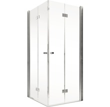 Cabină de duș rectangulară Schulte Garant, 90x80x200 cm, uși pliabile, sticlă securizată transparentă, profil alunatur-thumb-1