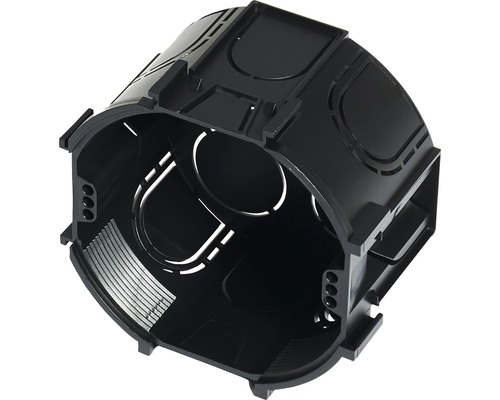 Doză simplă îngropată pentru aparataje eBULL Ø68 mm neagră, combinare în serie Cutie de aparat din plastic pentru instalații electrice