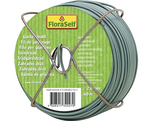 FloraSelf Sârmă gumată 40m/2.0mm, verde-0