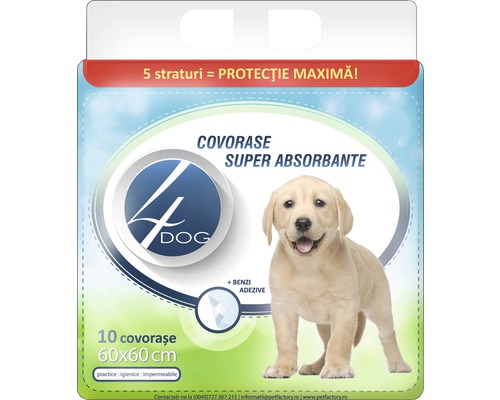 Covorașe absorbante 4DOG 60*60 cm, 10 buc. Covorașe absorbante 4DOG 60*60 cm, 10 buc.