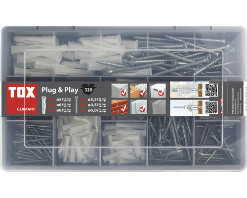 Set dibluri și șuruburi Tox Plug & Play, 320 piese