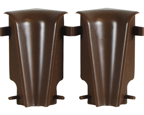 Colțar interior SU60/FU60 21x60 mm merbau 2 bucăți Două capace maro pentru stâlpi de gard