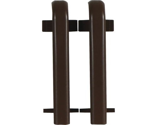 Element îmbinare SU60/FU60 21x60 mm merbau 2 bucăți Doi stâlpi de gard maro cu elemente de fixare