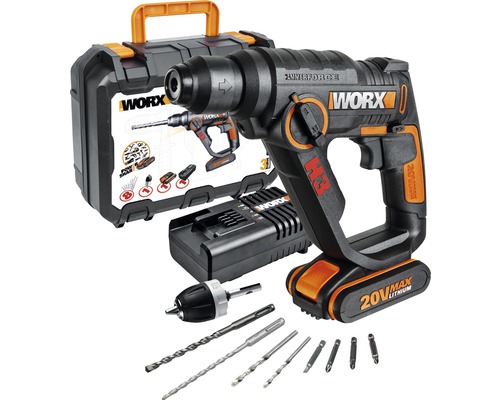 Ciocan rotopercutor cu acumulator Worx WX390.2 H3 20V max. | HORNBACH Ciocan rotopercutor cu acumulator Worx WX390.2 H3 20V max. | HORNBACH