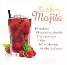 Tablou sticlă Raspberry Mojito 20x20 cm