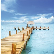 Tablou sticlă Tropical Jetty 80x80 cm