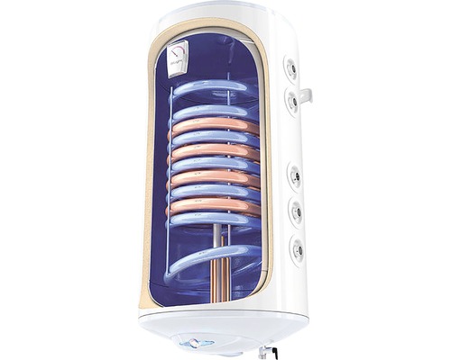 Boiler termoelectric de perete Tesy BiLight, 2 serpentine, 150 l, 2000 W, turbolator Reprezentare secționată a unui boiler de apă caldă cu schimbător de căldură