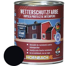 Vopsea de protecţie a lemnului împotriva intemperiilor Wetterschutz neagră 750 ml-thumb-0