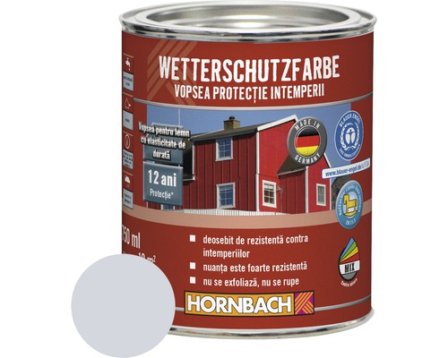 Vopsea de protecţie a lemnului împotriva intemperiilor Wetterschutz gri argintiu 2,5 l