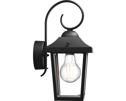 Lampă de perete neagră în stil felinar cu bec