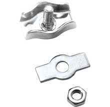 Cleme simple cabluri metalice Pösamo 4mm, oțel zincat, 2 bucăți