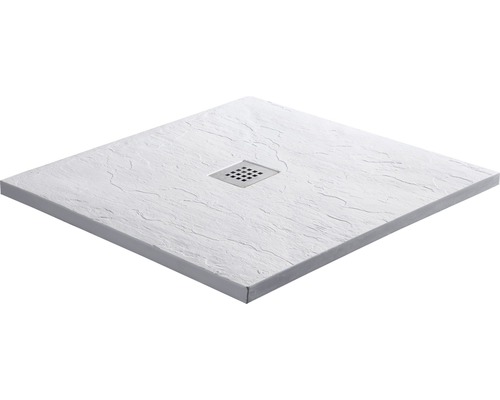 Cădiță de duș pătrată Sanotechnik Kreta 90x90x2,5 cm marmură artificială albă 51010P