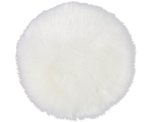 Pernă scaun din blană artificială, albă Ø 35 cm Pernă scaun din blană artificială, albă Ø 35 cm