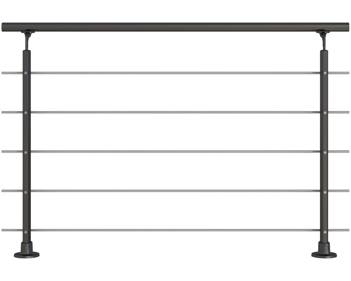 Set complet balustradă Pertura din aluminiu cu fixare în podea, antracit