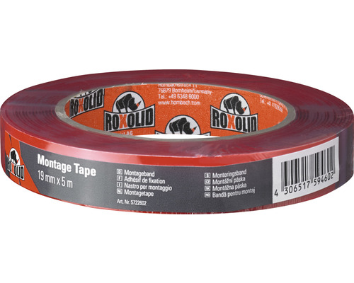 Bandă montaj ROXOLID transparentă 19 mm x 5 m Bandă de montaj Roxolid 19 mm x 5 m