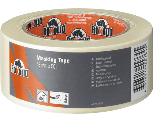 Bandă de mascare fin creponată ROXOLID bej 48 mm x 50 m Bandă de mascare fin creponată ROXOLID bej 48 mm x 50 m