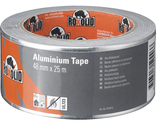 Bandă de aluminiu ROXOLID argintie 48 mm x 25 m Bandă adezivă din aluminiu, 48 milimetri x 25 metri
